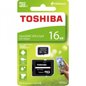 MicroSDHC 16GB CL10 UHS1 + adap. TOSHIBA