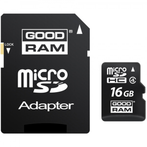 MicroSDHC 16GB CL4 + adapter GOODRAM