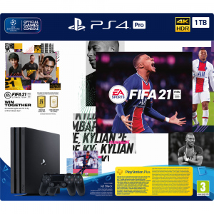 PS4 PRO 1TB + FIFA 21 + 2xDS4