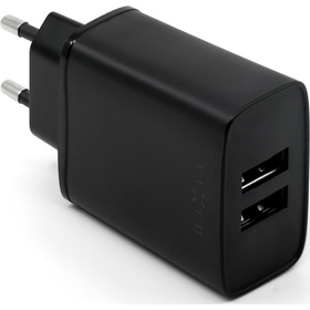 Adapter, 2xUSB , 15W, černá FIXED