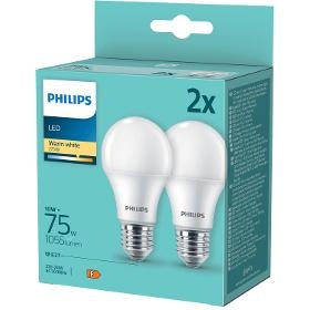 Philips LED 75W A60 E27 2700K 2pack