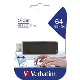 64GB USB Flash 2.0 SLIDER Black VERBATIM