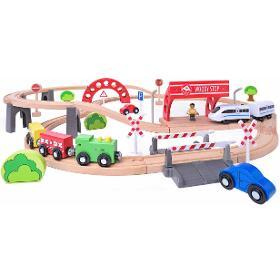 102193064 Vláčkodráha 60 dílů WOODY