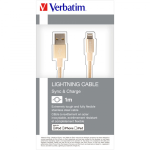 Lightning kabel 1m S&amp;CH zlatý VERBATIM