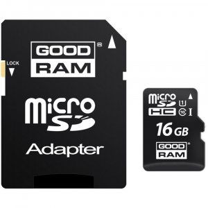 MicroSDHC 16GB CL10 UHS1 + adap. GOODRAM