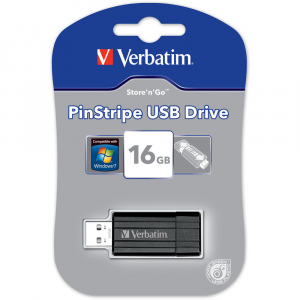 USB FD 16GB PINSTRIPE BLACK VERBATIM
